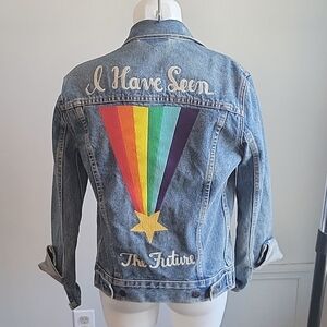 Levi Strauss embroidered jean jacket. Size xs
